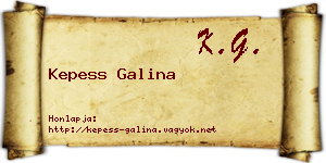 Kepess Galina névjegykártya